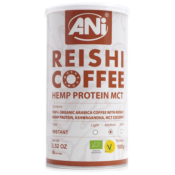 Bio Reishi Proteín MCT instantná káva Arabica 100g ANi