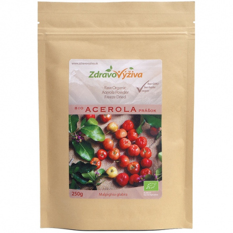 Bio Acerola prášok RAW 250g Zdravovýživa - sušené mrazom, prírodný vitamín C