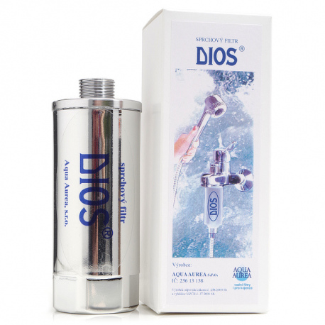 Sprchový filter DIOS pochrómovaný lesklý - odstraňuje z vody chlór pri sprchovaní