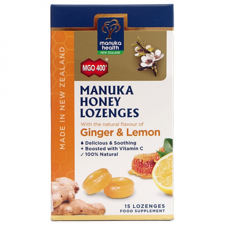 Cukríky Manuka MGO 400+ zázvor a citrón 65g Manuka Health New Zealand